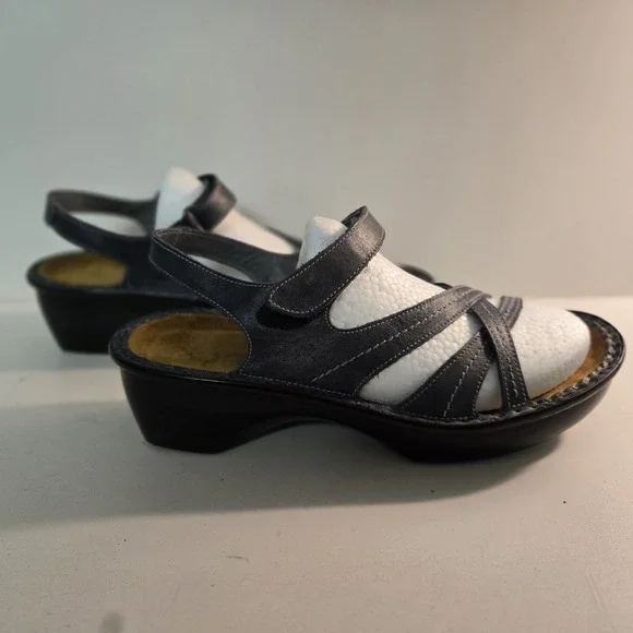 Naot Paris Women's Size EU 39 US Size 8 Deep Blue Wedge Strappy Leather Sandals - Picture 8 of 12